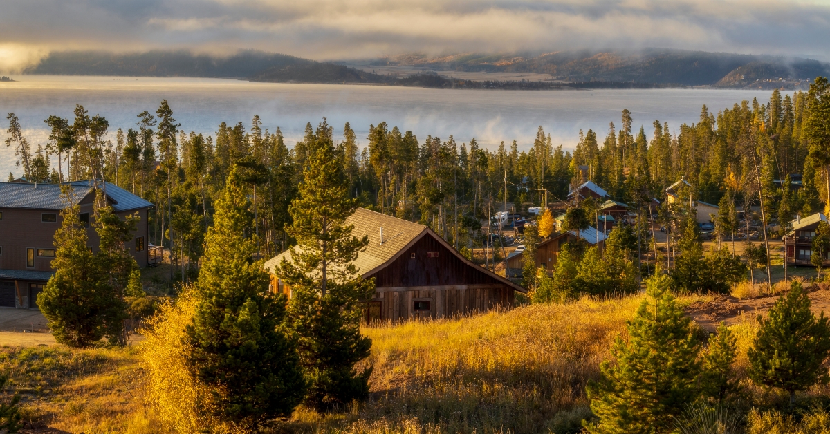 Autumn Sunrise on Foggy Granby Lake