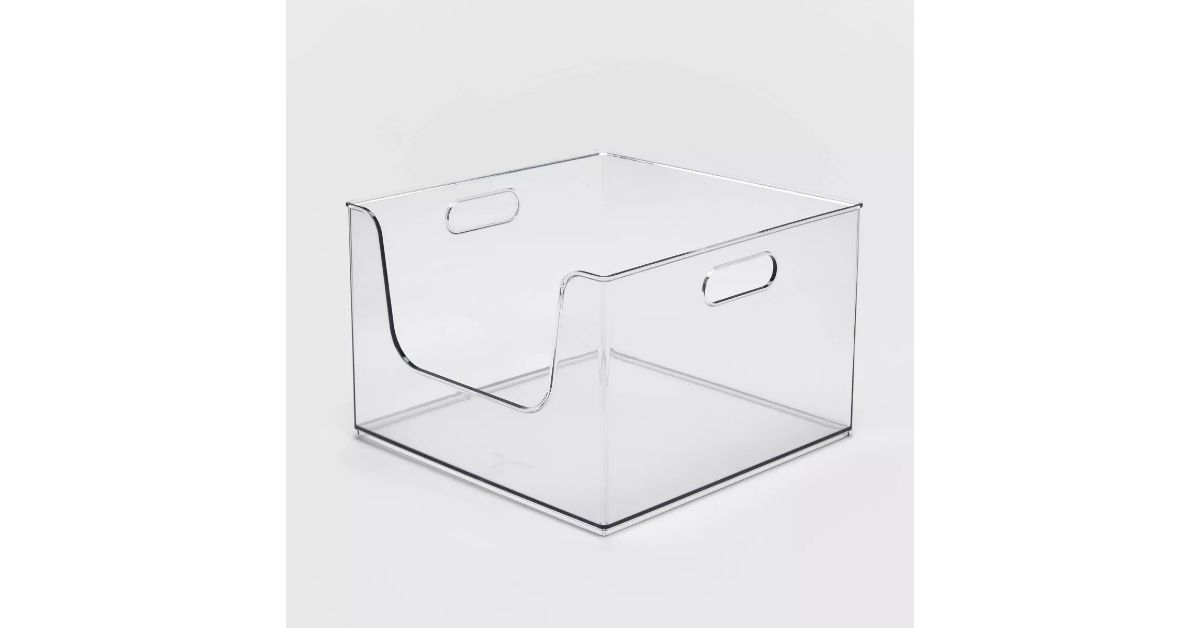 open front storage bin