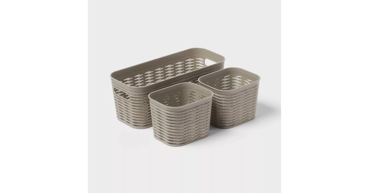 decorative basket gray