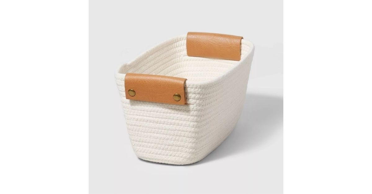 decorative coiled rope basket