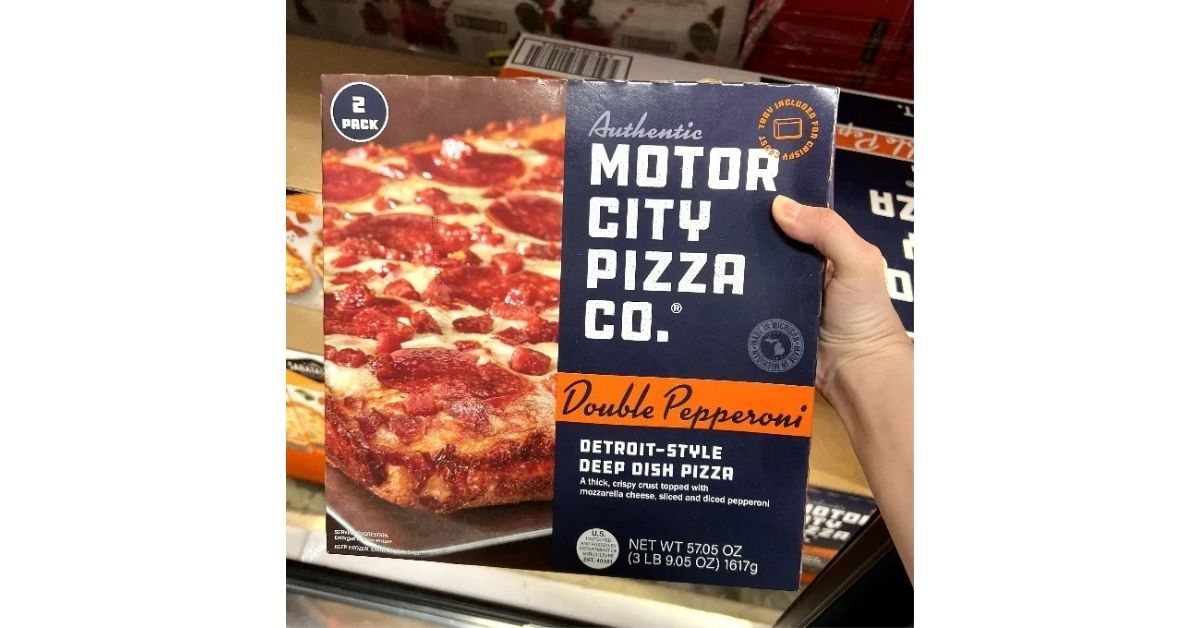 Authentic Motor City Pizza Co. Double Pepperoni Detroit-Style Deep Dish Pizza
