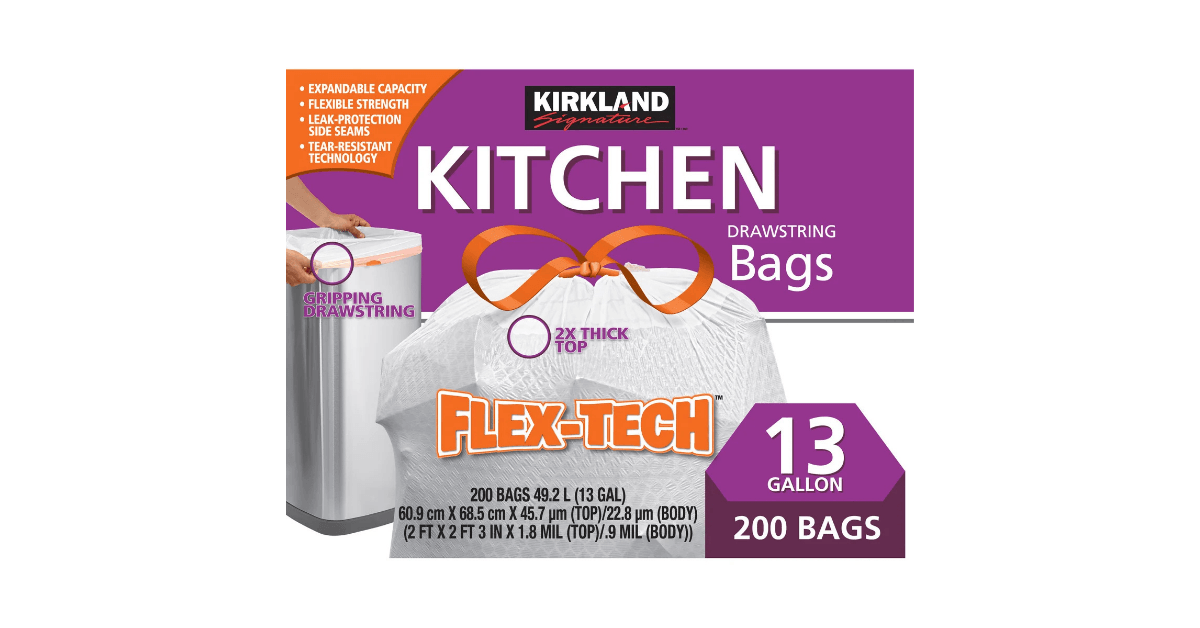 Kirkland kitchen bags box with 200