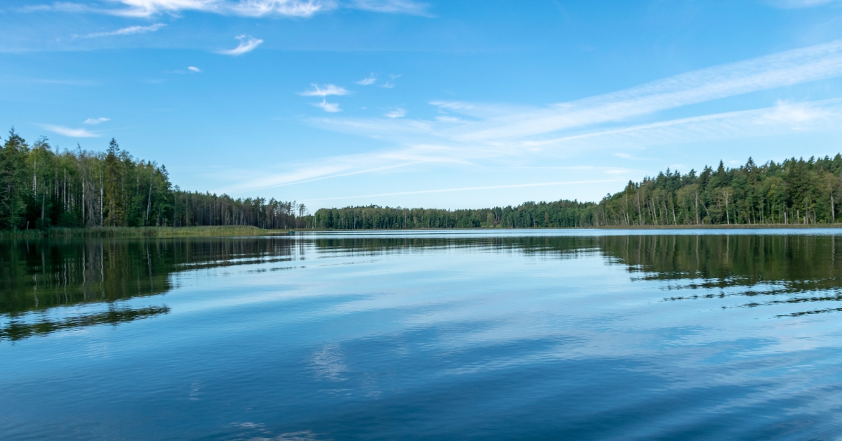 calm lake reflection