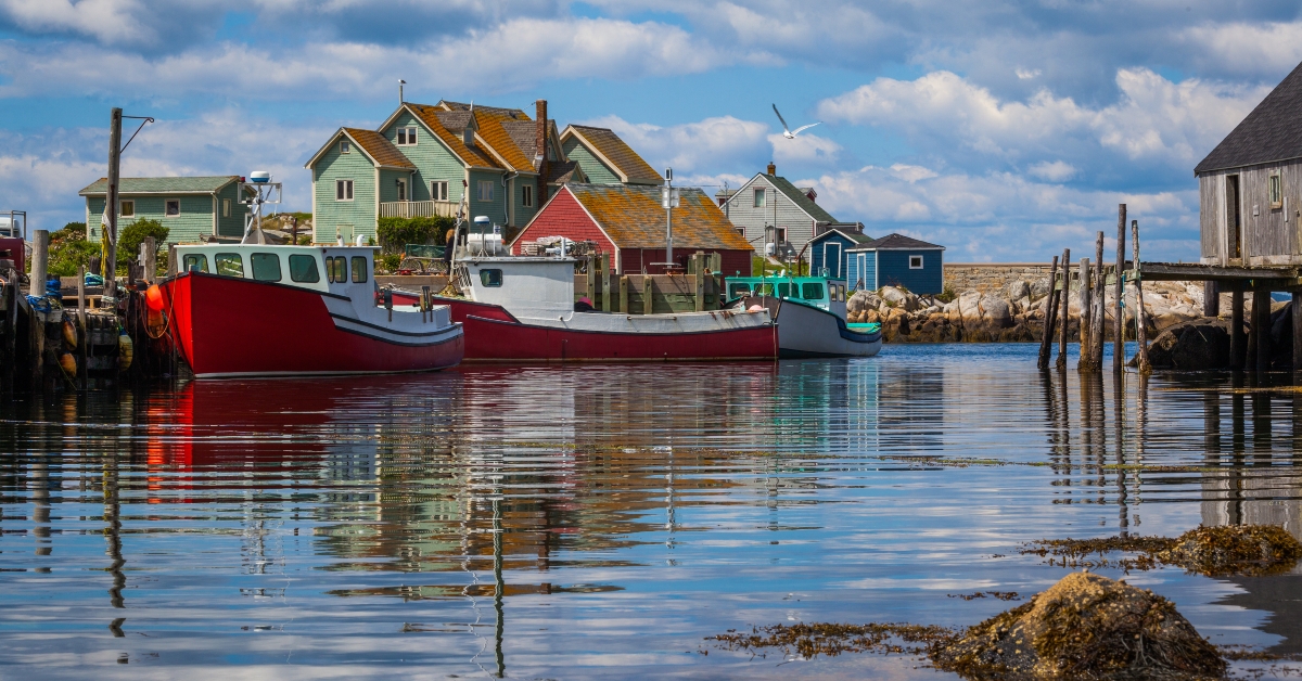Summer view of fishermen houses