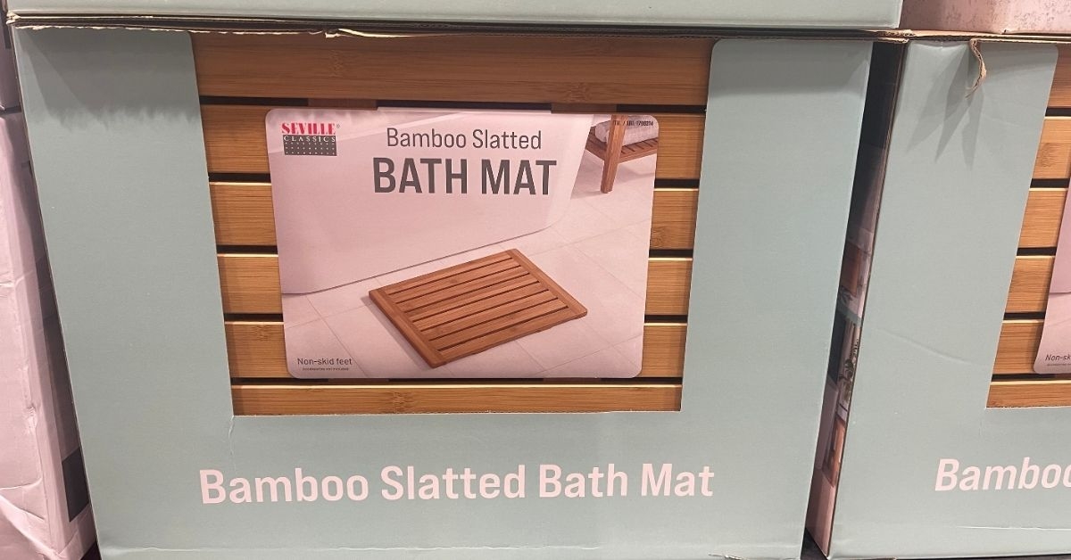 bamboo slated bath mat