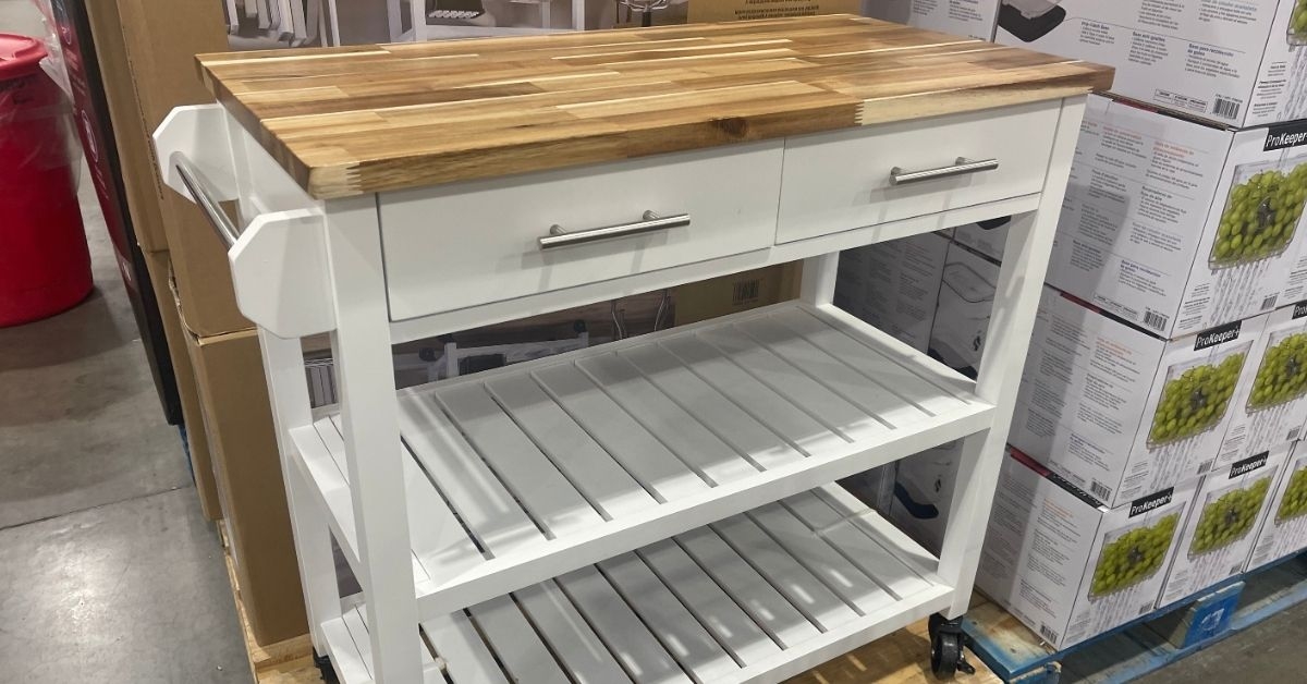 acacia kitchen cart