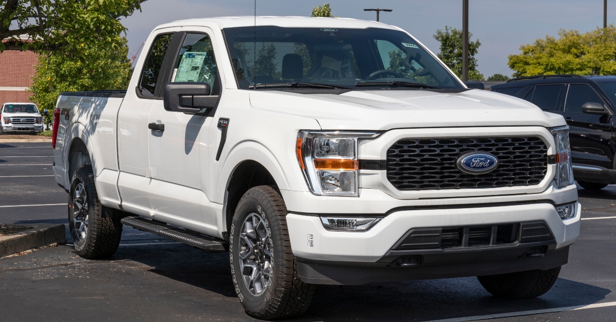 ford f-150 display at a dealership