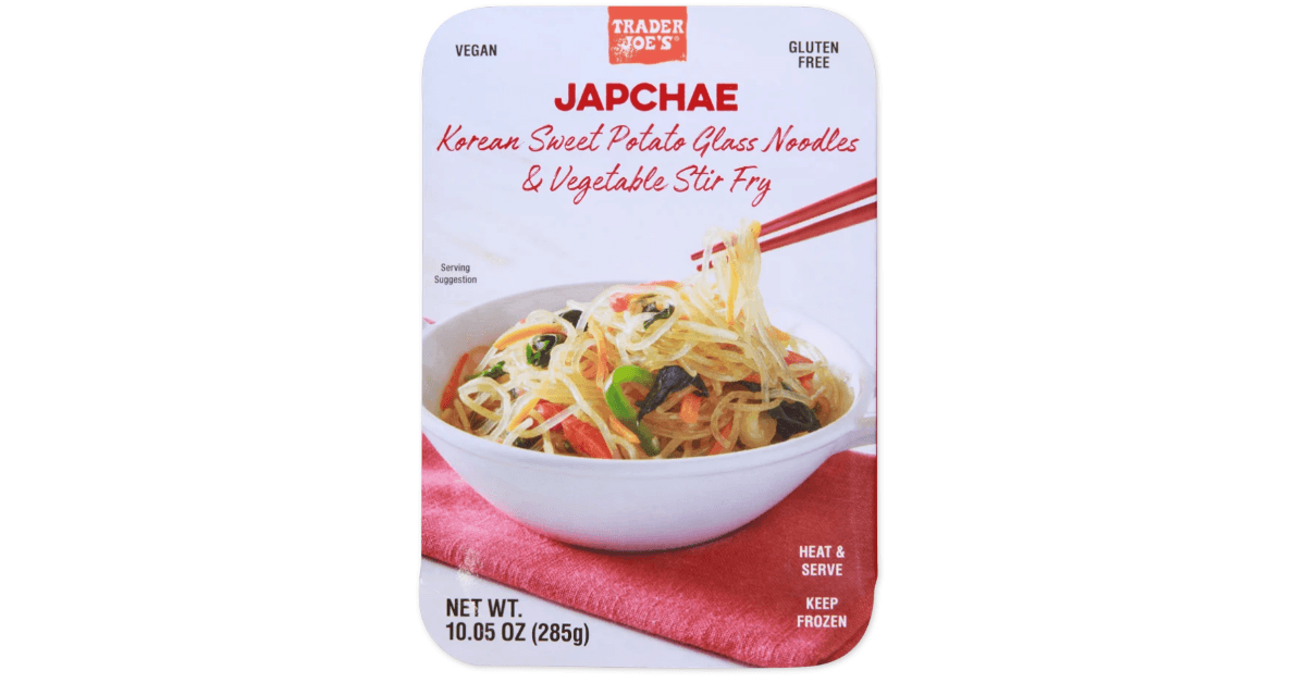 Japchae box from Trader Joe's
