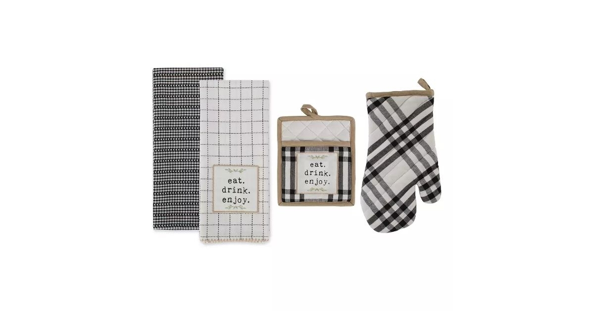 4-Piece Gingham Farmhouse Kitchen Set 18