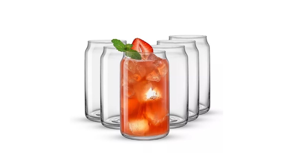 JoyJolt Classic 6-pc. Can-Shaped Tumbler Drinking Glass Set