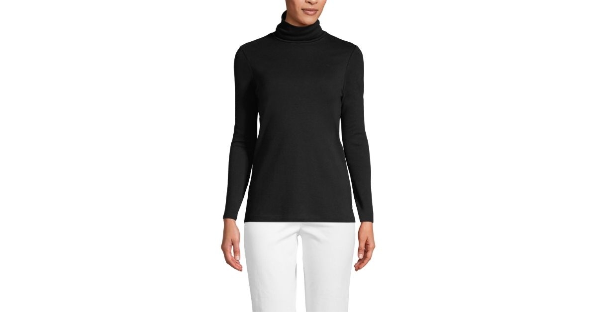 Lands' End Women's Supima Cotton Long Sleeve Turtleneck