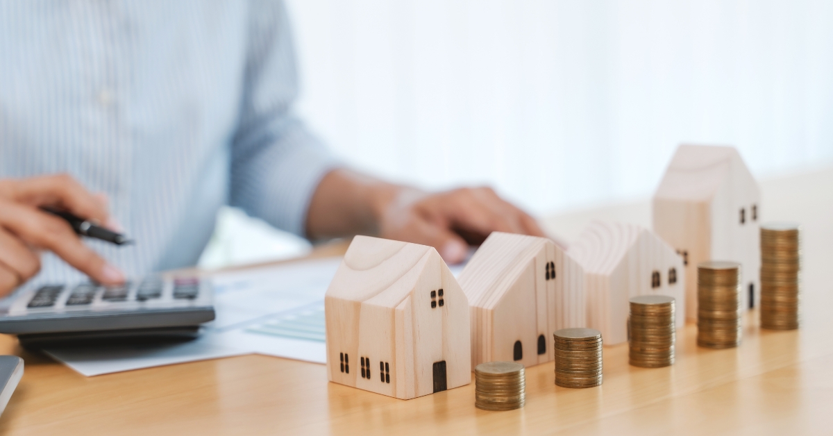 woman calculating property valuation