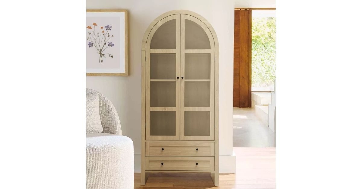 modern arch tall storage cabinets