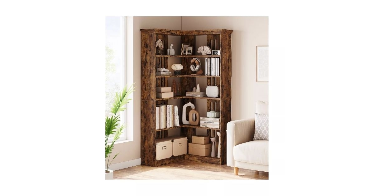 whizmax corner farmhouse bookcase