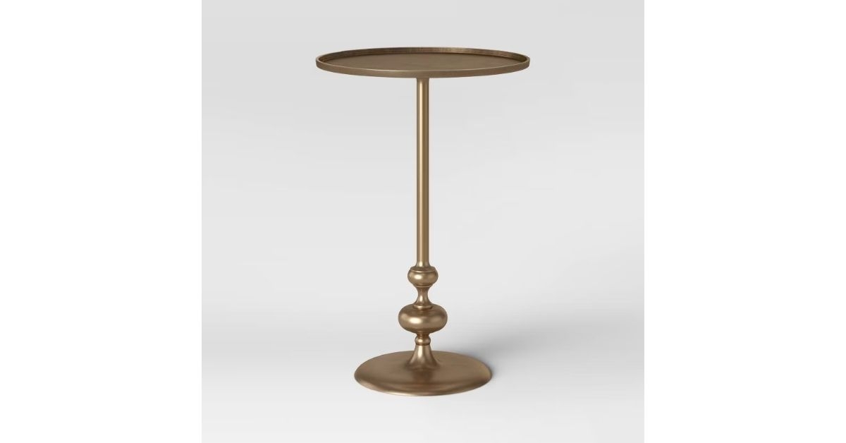 turned brass accent table