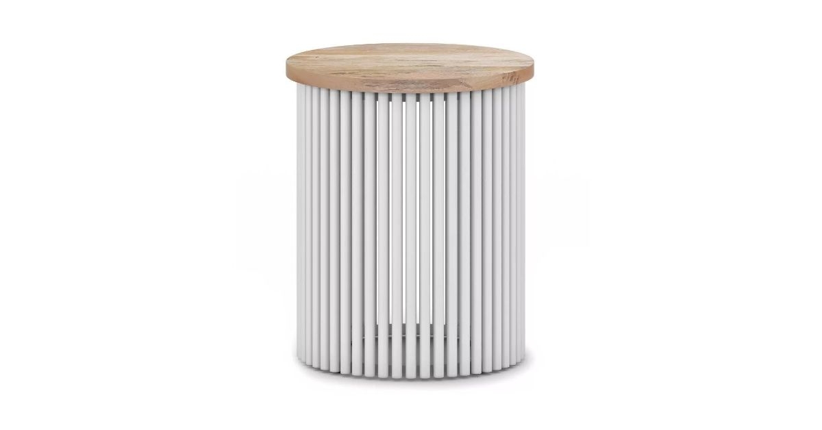 metal and wood accent table