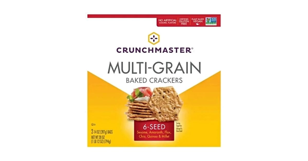 A box of Crunchmaster Multi-Grain Crackers