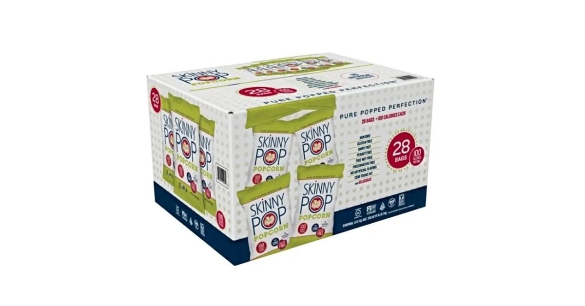 A box of Skinny Pop Popcorn