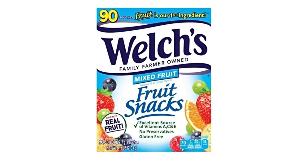 A box of Welch's Fruit Snacks