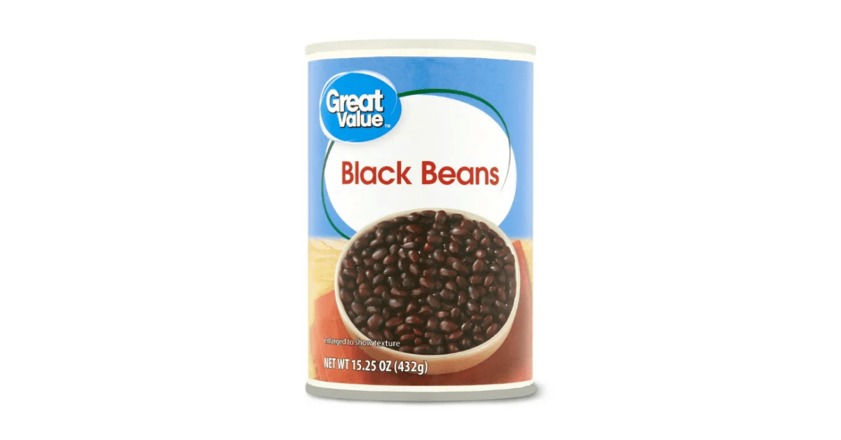 Can of Great Value Black Beans