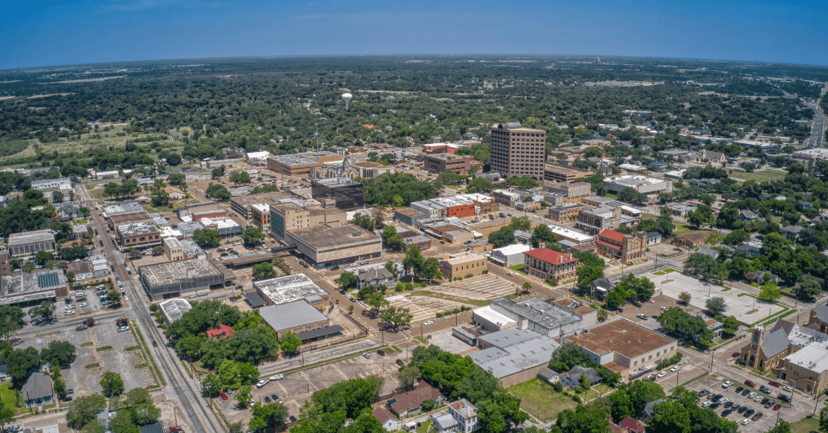 Aerial View of Victoria, Texas during Summer 
