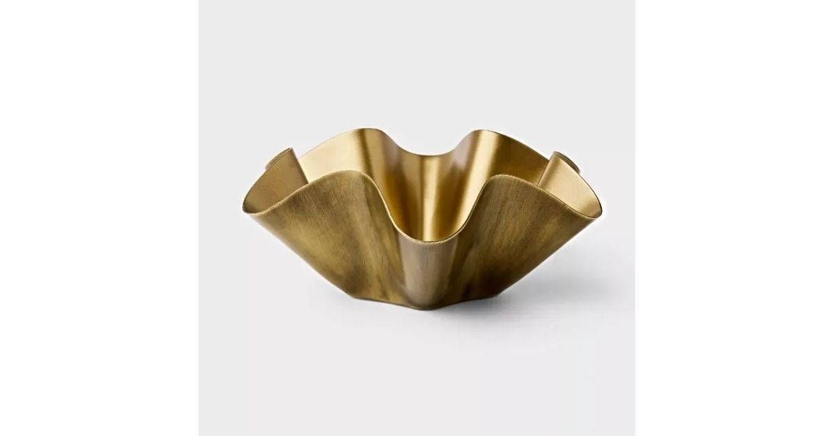 Gold Metal Wavy Bowl