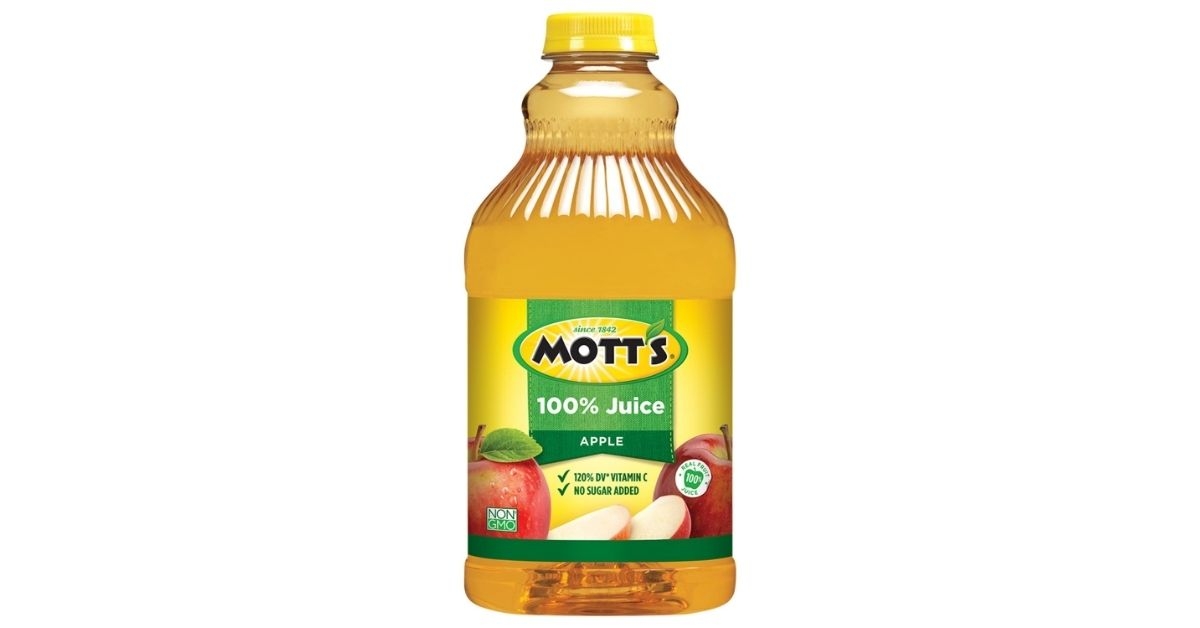 a bottle of pure apple juice
