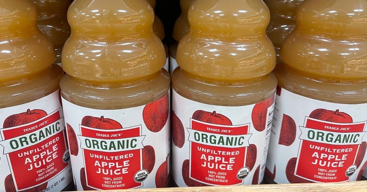 a bottle of unfiltered apple juice