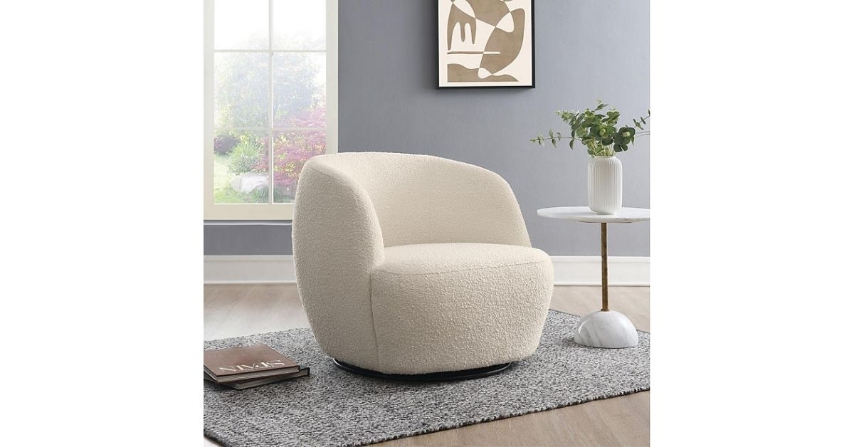 boucle swivel chair