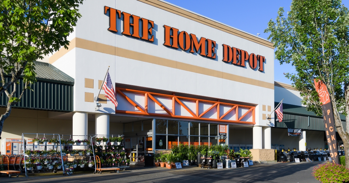 facade of the home depot store