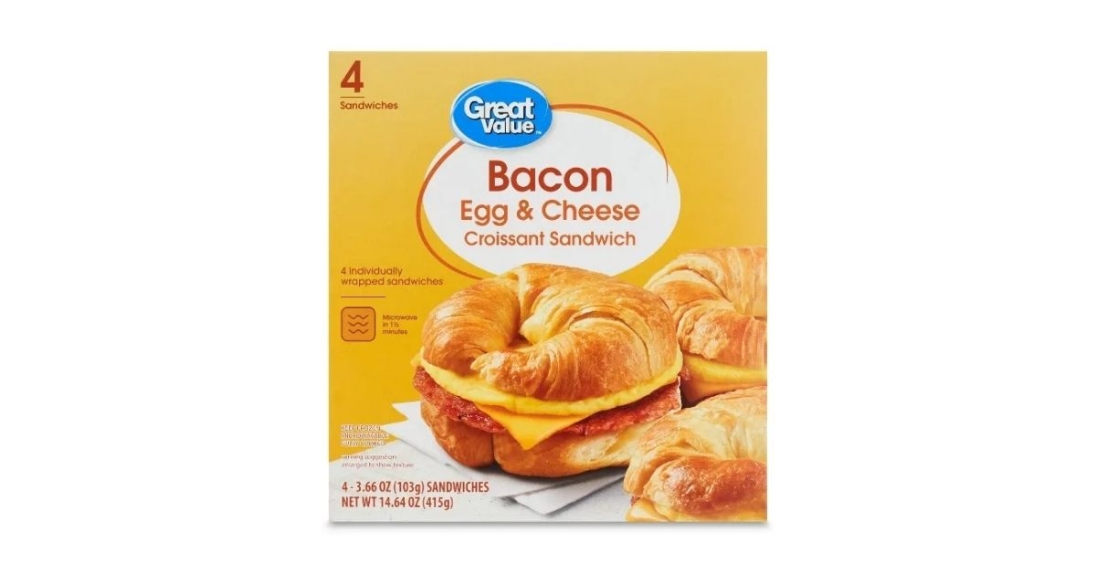 Great Value Croissant Sandwiches Bacon and Egg and Cheese