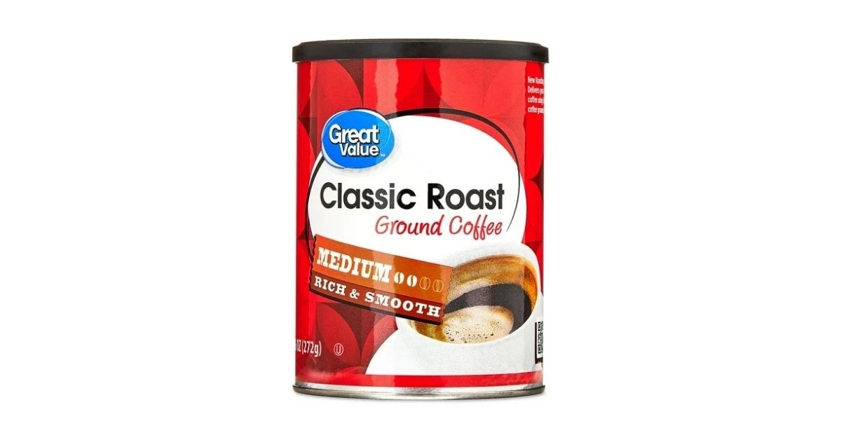 great value classic medium roast naturallly caffeinated ground coffee