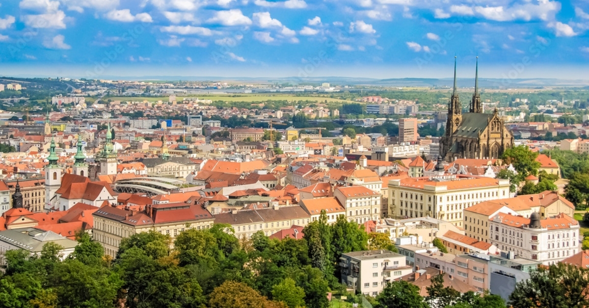 landscape of brno from the hilll of the spillberk castle