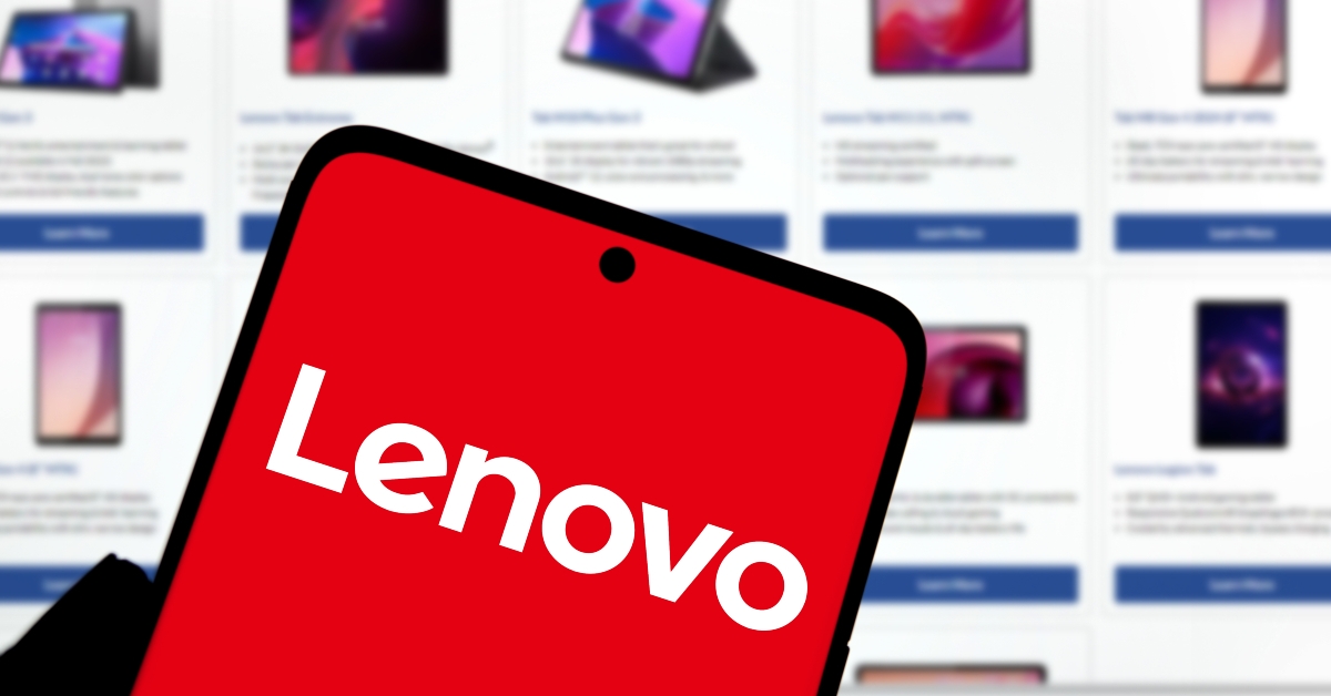 lenovo logo displayed on smartphone
