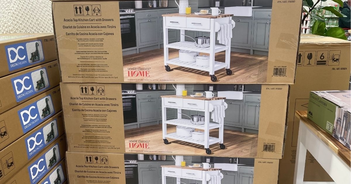 acacia kitchen cart