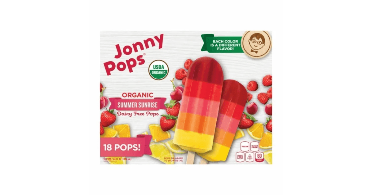 Jonny Pops Organic Dairy-Free Sunrise Bars
