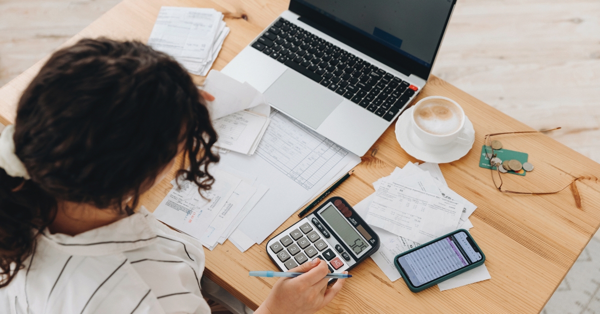 woman working at home