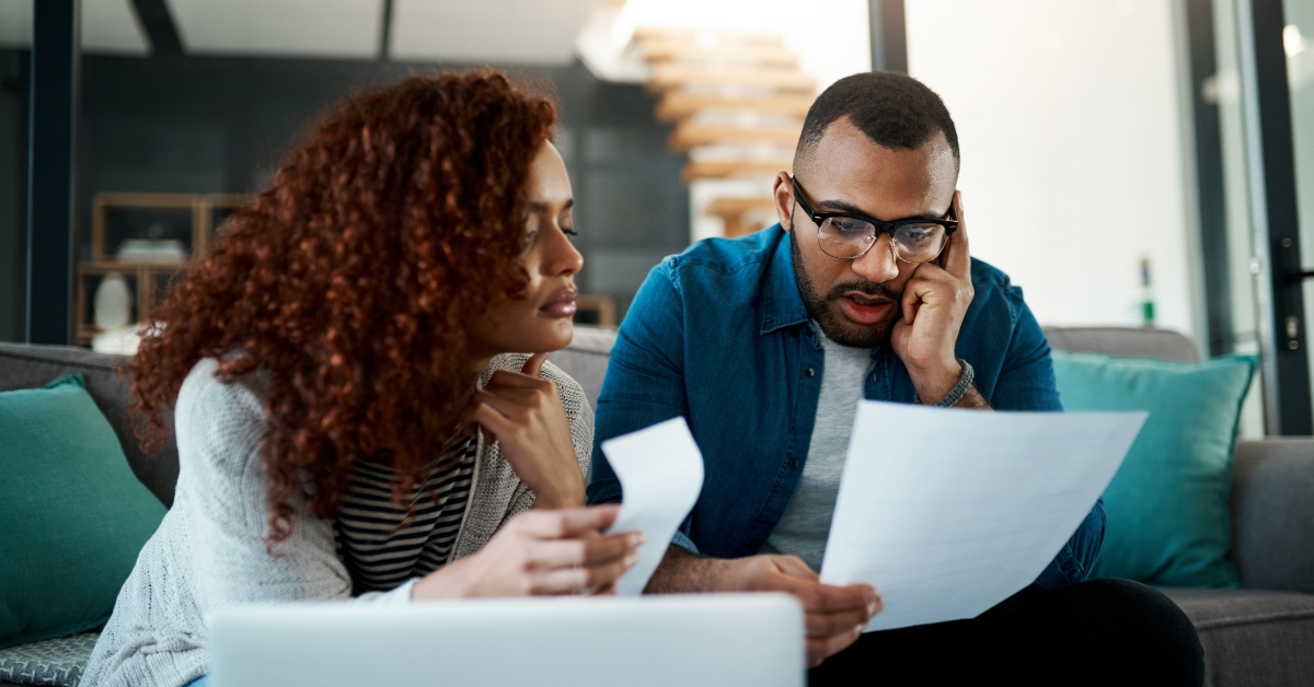 worried people frustrated by bills
