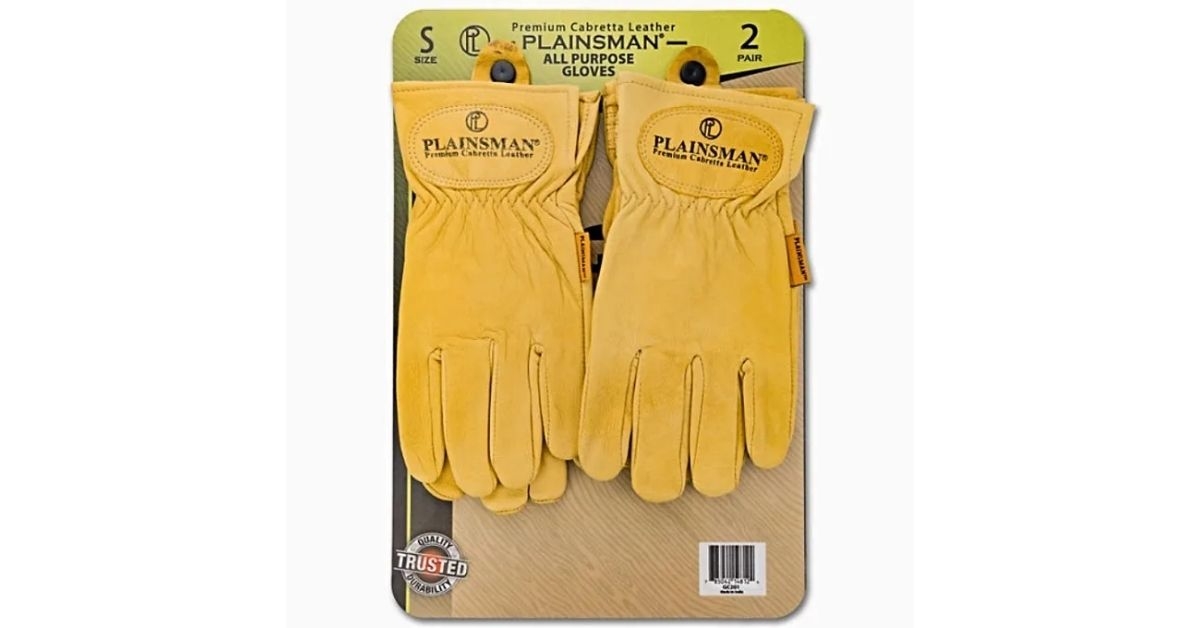 Plainsman Premium Cabretta Tan Leather Gloves, 2 Pairs