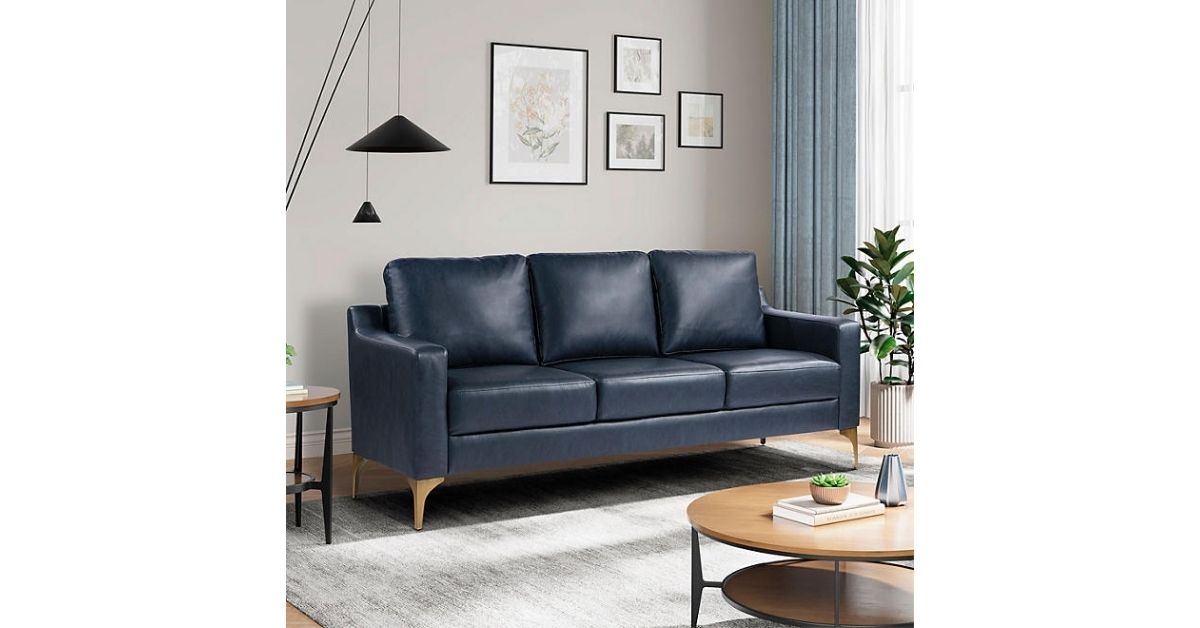 fleming faux leather sofa