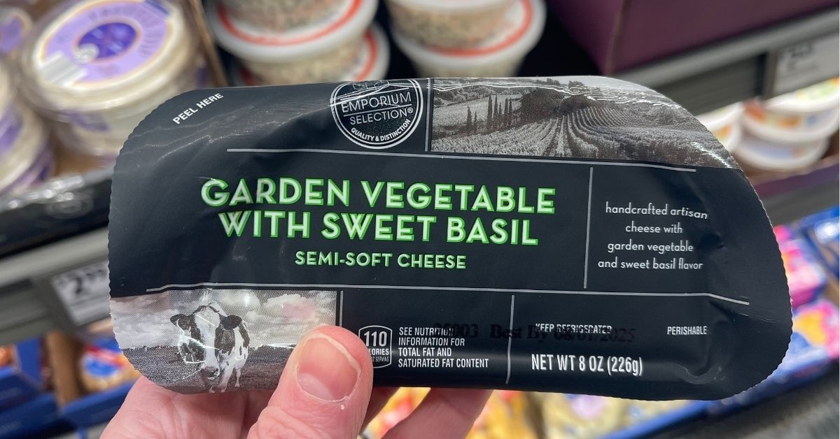 emporium selection garden vegetable with sweet basil semi soft cheese