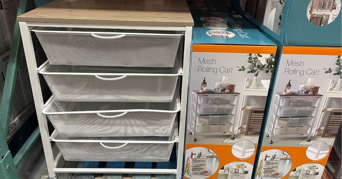 drawer mesh rolling cart