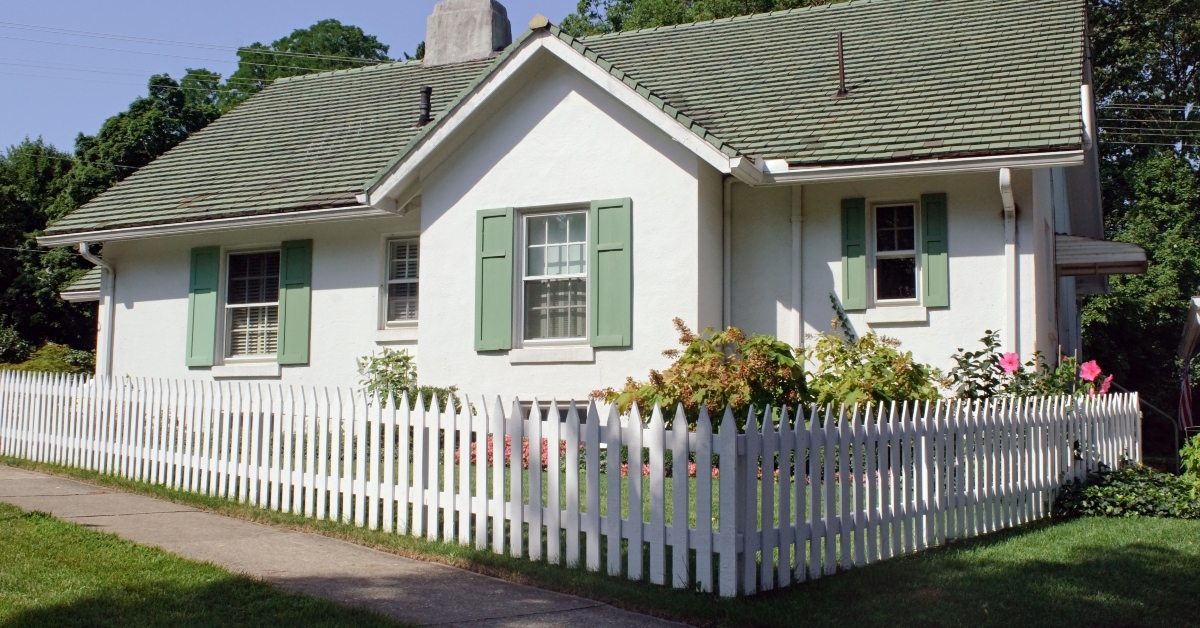 cottage with picket fence