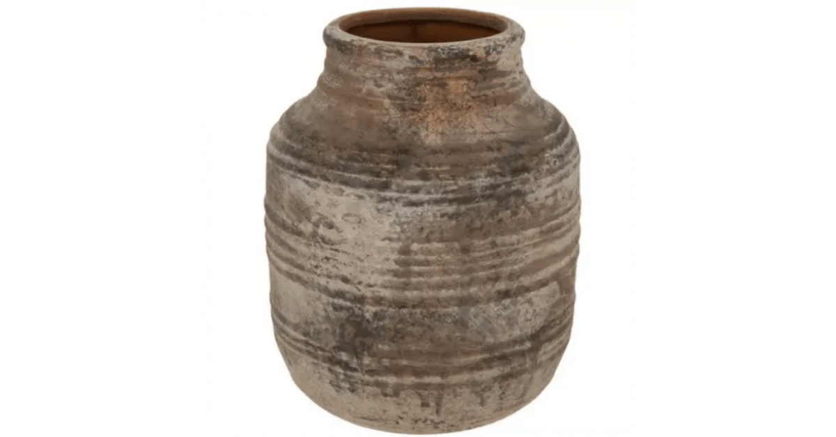 Beige Distressed Vase