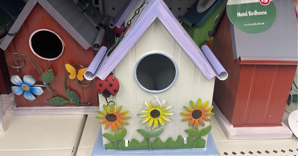 garden collection metal birdhouse