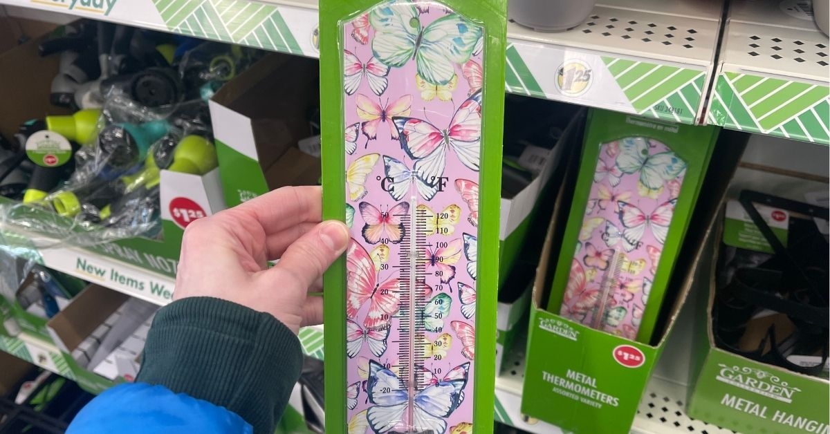 garden collection metal thermometer