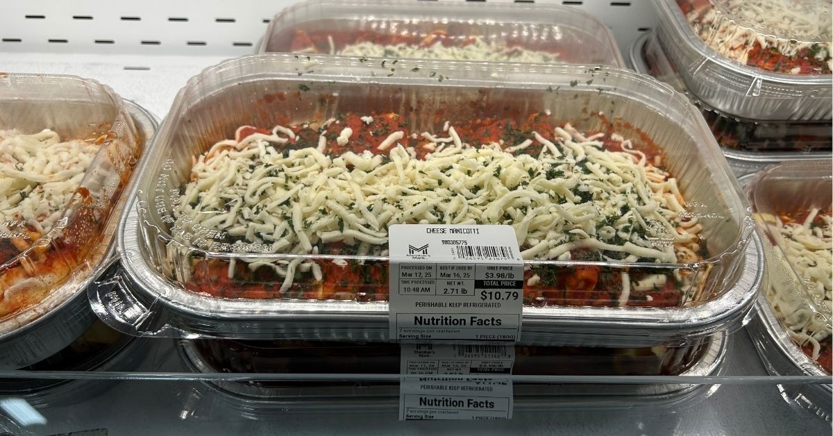 cheese manicotti in a container