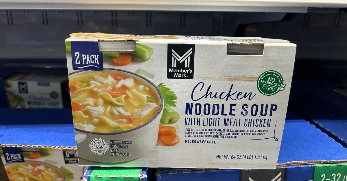 a box of chicken noodle soup