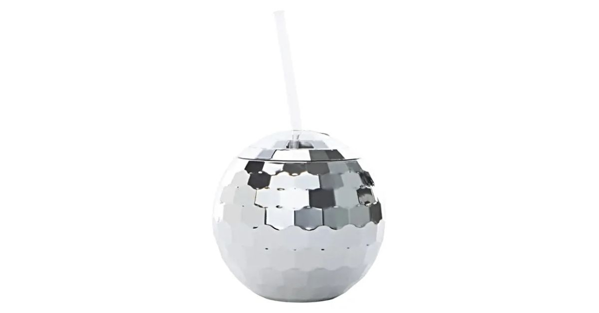 Disco Ball Sipper & Straw
