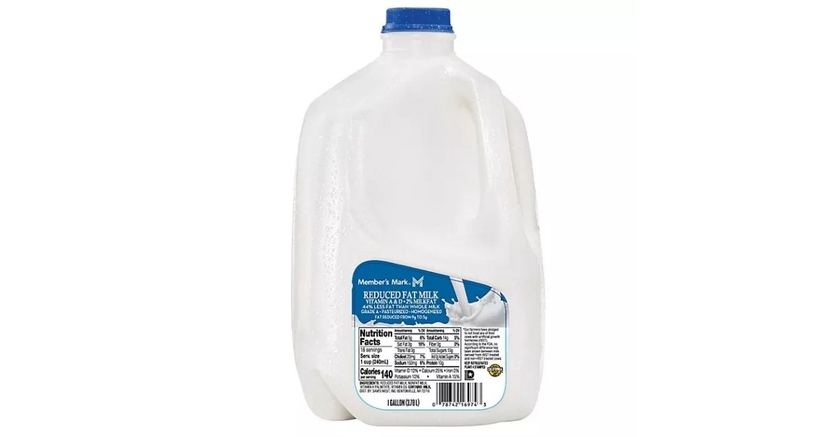 A gallon of reduced fat milk